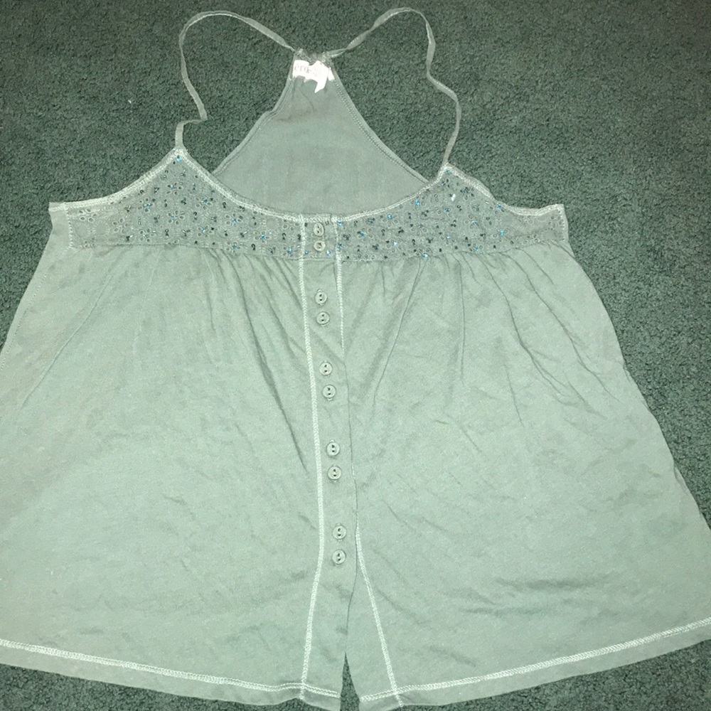 Aeropostale green beaded tank top